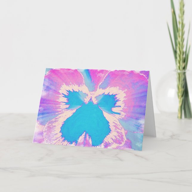 Tarjeta Flor de mariposa Abstract Art Note Card (Anverso)