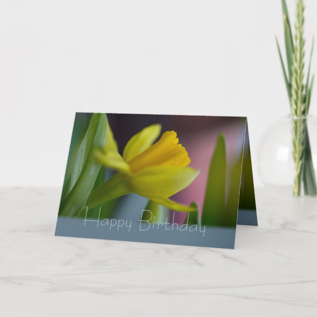 Tarjeta Flor de narciso amarillo CC0743 Feliz cumpleaños (Anverso)