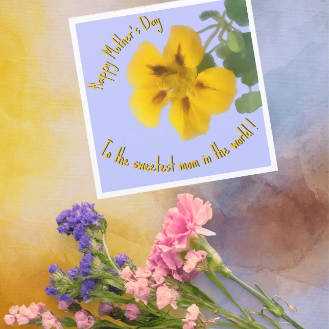 Tarjeta Flor de nasturcio para el día de la madre (Subido por el creador)
