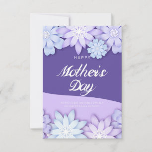 Tarjeta Flor de origami morada creativa para el Día de la 