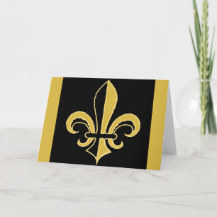 Tarjeta Flor de oro negro de lis