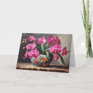 Tarjeta Flor de orquídea rosa planta naturaleza muerta 