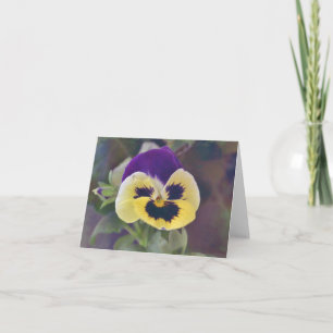 Tarjeta Flor de pansy colorida del jardín de Gertie