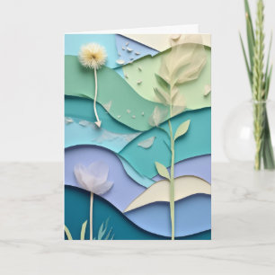 Tarjeta Flor de papel en capas