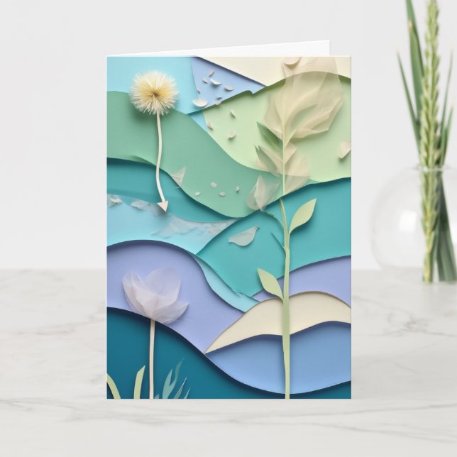 Tarjeta Flor de papel en capas (Anverso)