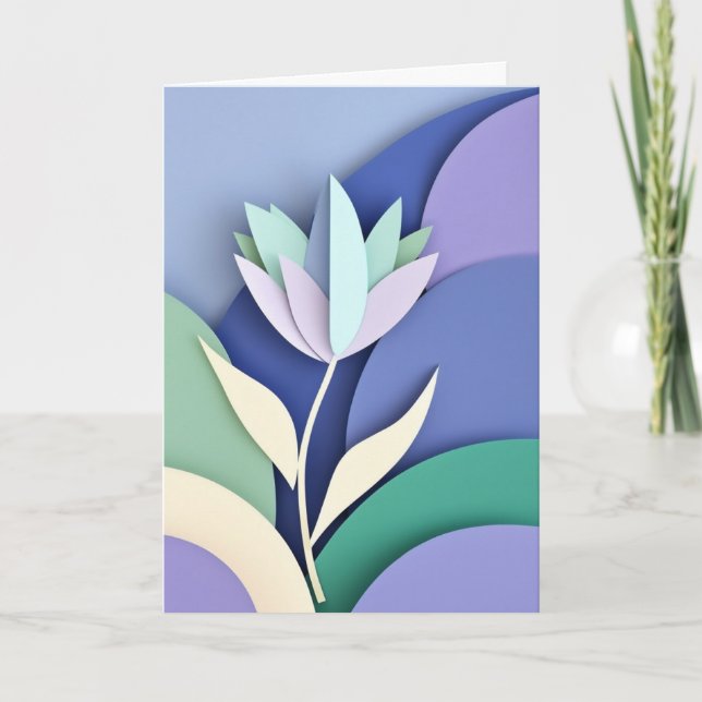 Tarjeta Flor de papel estilizada (Anverso)