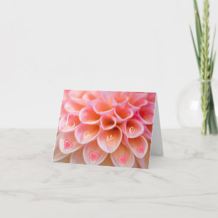 Tarjeta Flor de querido con corazones y Love!