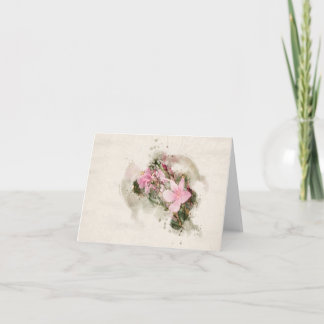 Tarjeta Flor de Rosa Laurel