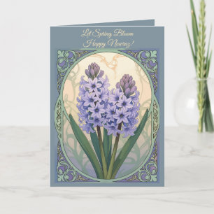 Tarjeta Flor de Sonbol Lila Jacinto de Nowruz