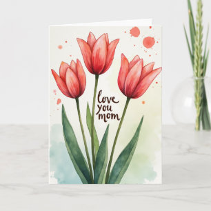 Tarjeta Flor de Tallo Esmeralda