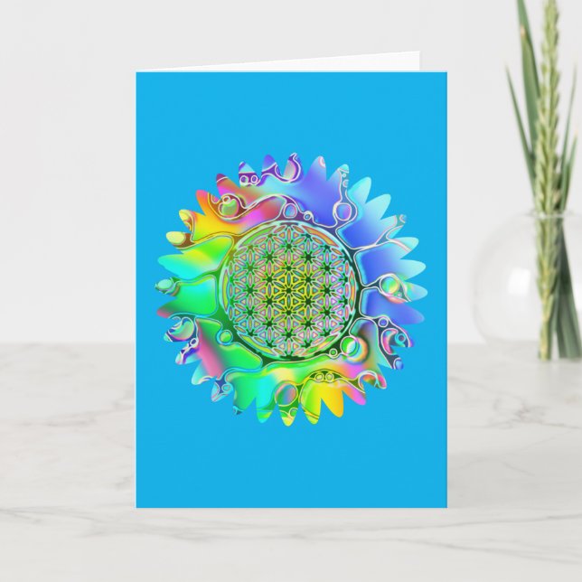 Tarjeta Flor De Vida - Flor Geométrica 5 (Anverso)