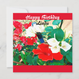 Tarjeta Flor de zapato rojo personalizada en el día de nac