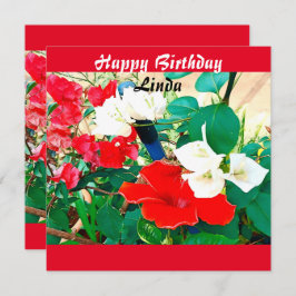 Tarjeta Flor de zapato rojo personalizada en el día de nac