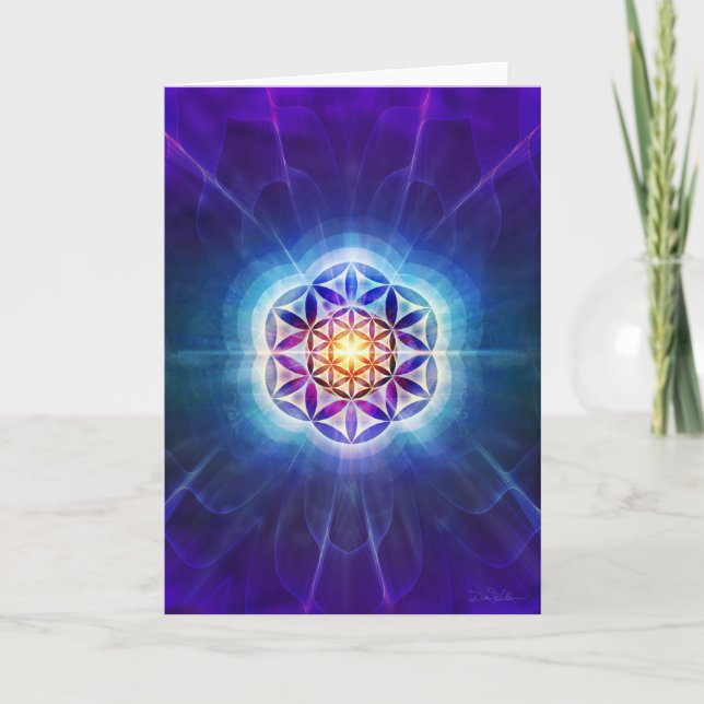 Tarjeta Flor del arco iris de la vida (Anverso)