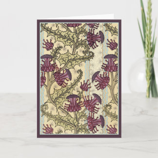 Tarjeta Flor del cardo de Nouveau del arte