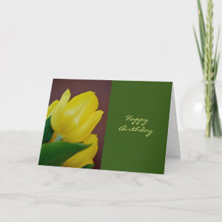 Tarjeta Flor del tulipán del amarillo del feliz cumpleaños