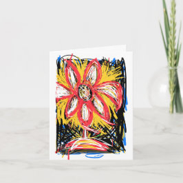 Tarjeta Flor desordenada (en blanco dentro)