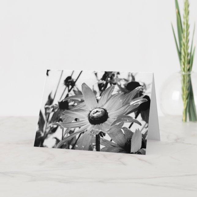 Tarjeta Flor en blanco y negro (Anverso)