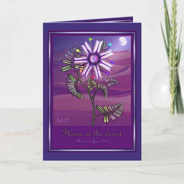 Tarjeta Flor en la carta en blanco del desierto (Anverso)