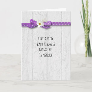 Tarjeta flor en polka dot bow gracias