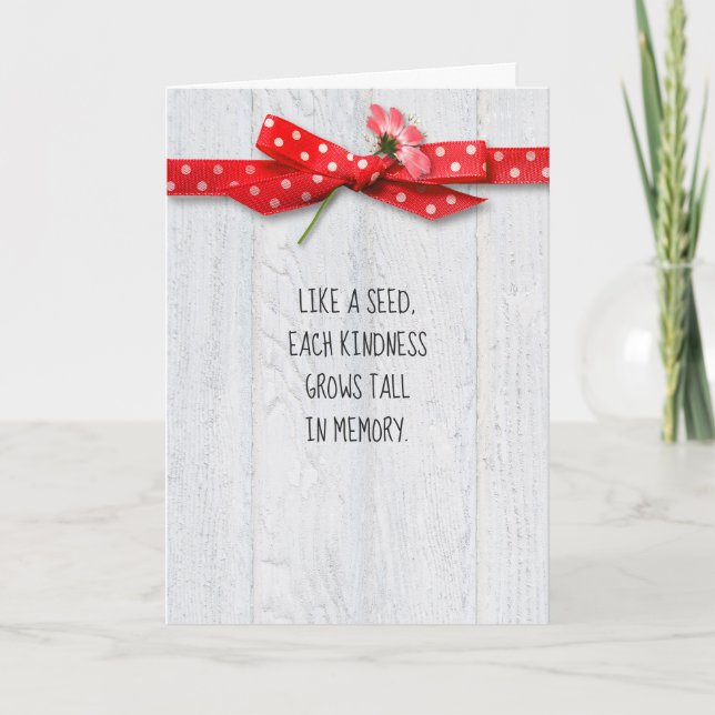 Tarjeta flor en rojo polka dot bow gracias (Anverso)