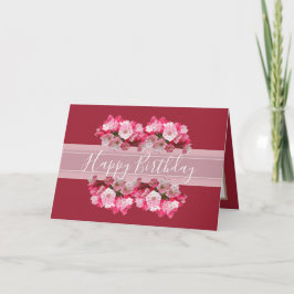 Tarjeta Flor Flor Flor Flor Chica Rosa Cumpleaños