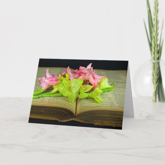 Tarjeta Flor gladiolus en la Biblia (Anverso)