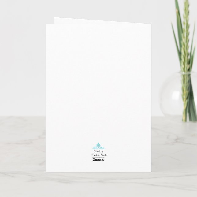 Tarjeta Flor Ligera Morada en Blanco (Reverso)