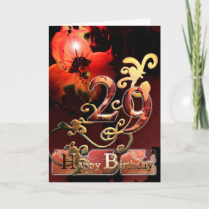 Tarjeta Flor Lily Dream Feliz 29 cumpleaños faux gilded