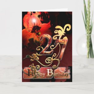Tarjeta Flor Lily Dream Happy 27 cumpleaños ornate Card