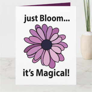 Tarjeta Flor Mágica Púrpura Acaba de Florecer su Magia