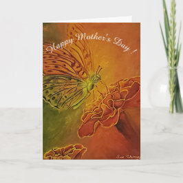 Tarjeta Flor Marigold del Día de la Madre Feliz