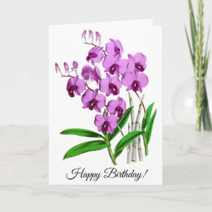 Tarjeta Flor mauve morada de orquídeas venecianas personal