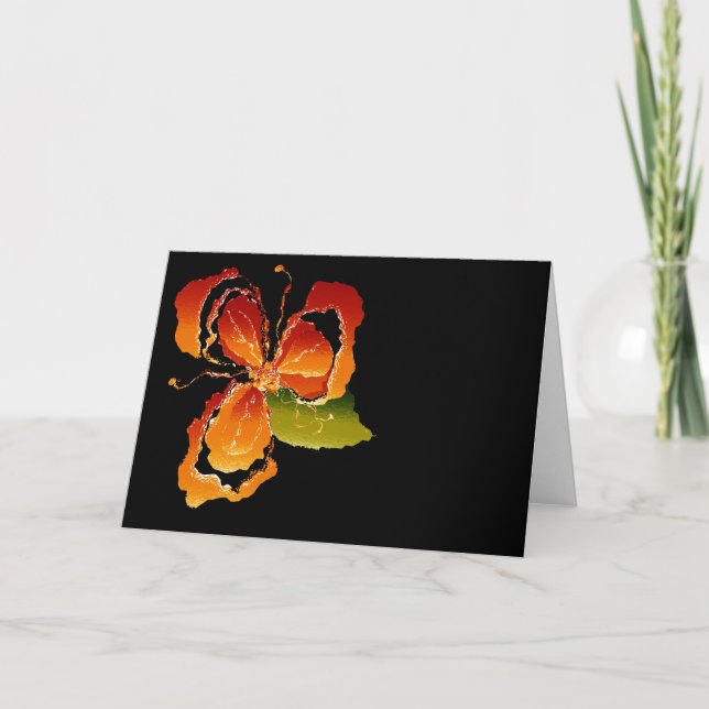 Tarjeta Flor naranja (Anverso)