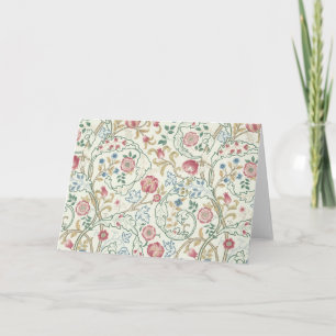 Tarjeta Flor, patrón floral, William Morris