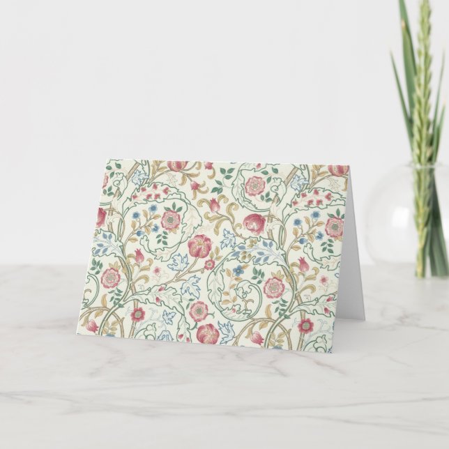Tarjeta Flor, patrón floral, William Morris (Anverso)
