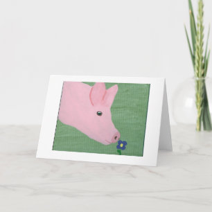 Tarjeta Flor que huele del cerdo