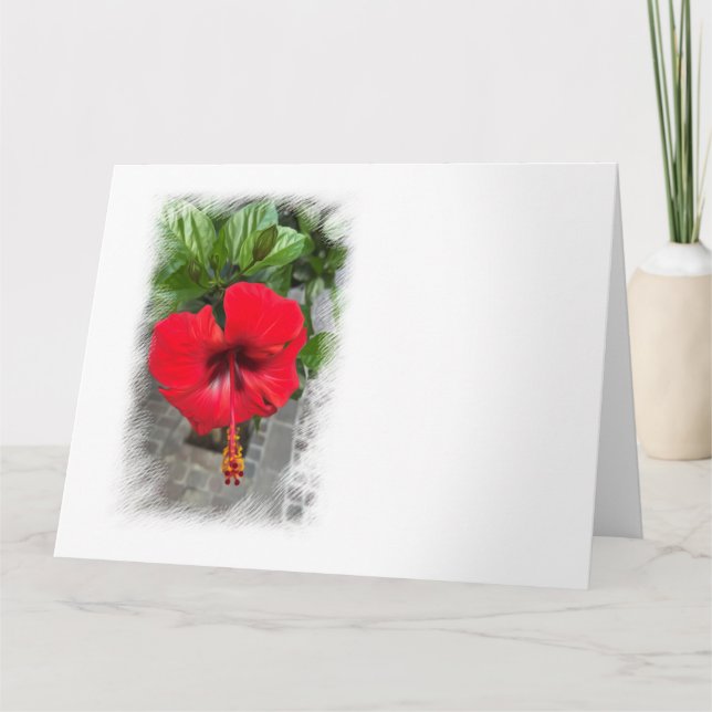 Tarjeta Flor roja brillante (Anverso)
