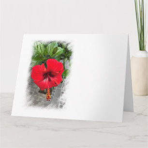 Tarjeta Flor roja brillante