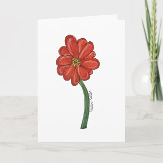 Tarjeta Flor Roja en Blanco