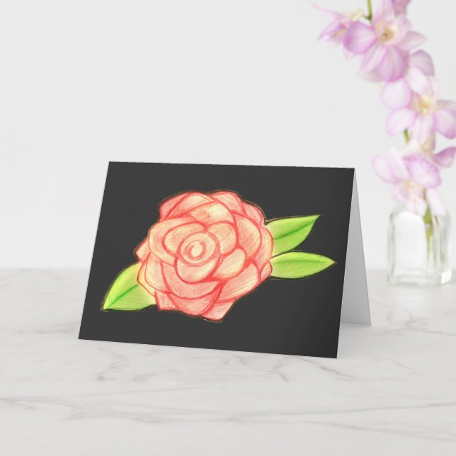 Tarjeta Flor Rosa (Orquídea)