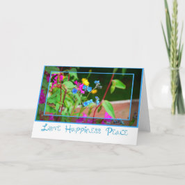 Tarjeta flor rosa-azul