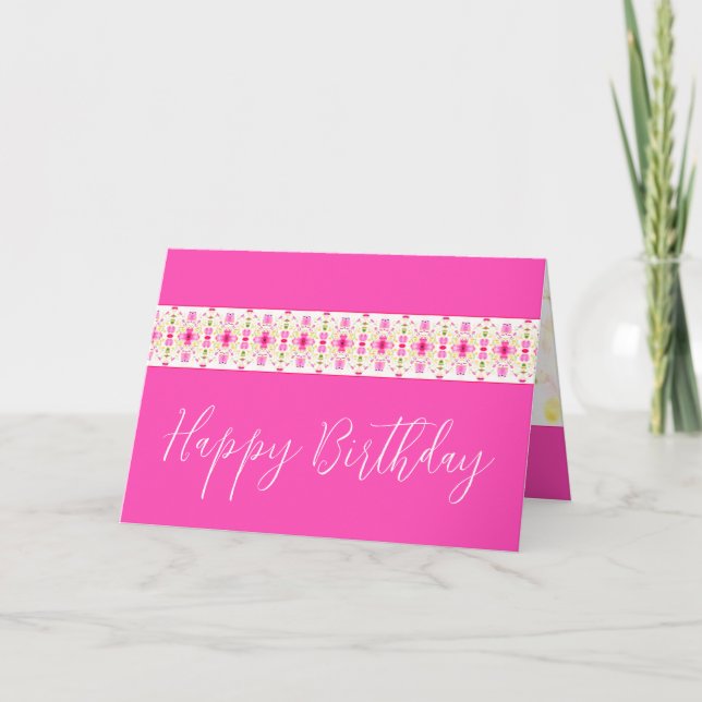 Tarjeta Flor rosa brillante (Anverso)