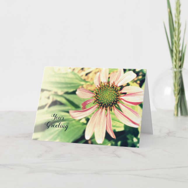 Tarjeta Flor rosa cualquier ocasión personalizada (Anverso)