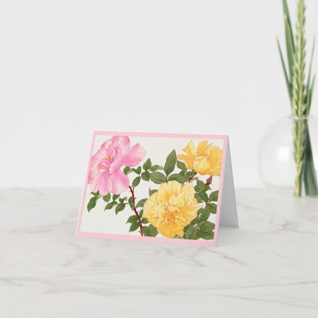 Tarjeta flor Rosa, cumpleaños (Anverso)