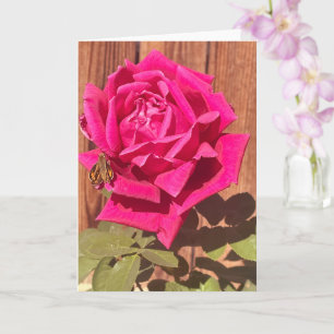 Tarjeta Flor rosa de color elegante con flores rosadas