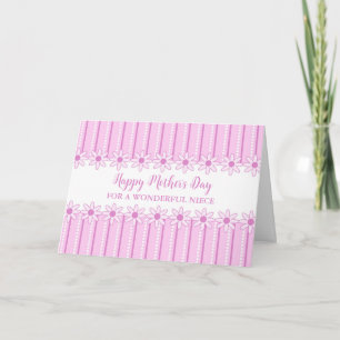 Tarjeta Flor rosa de color rosa: feliz día de la madre