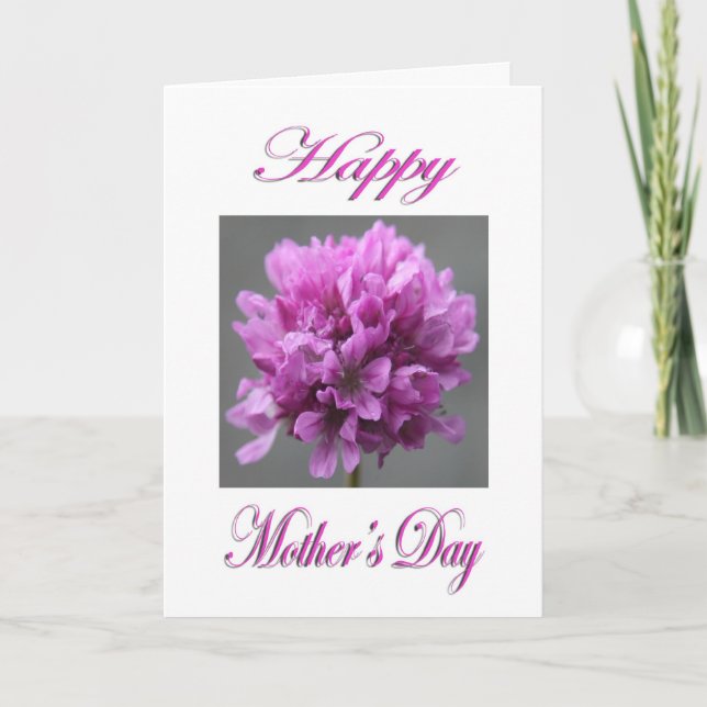 Tarjeta Flor rosa del Día de la Madre (Anverso)