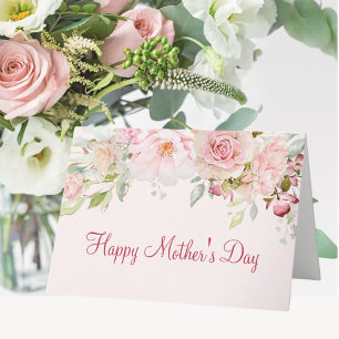 Tarjeta Flor Rosa Floral Feliz Día de la Madre Pastel