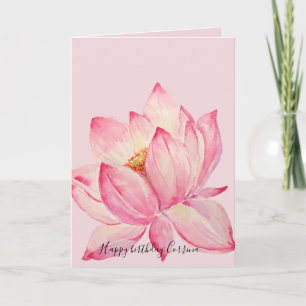 Tarjeta Flor rosa Lotus